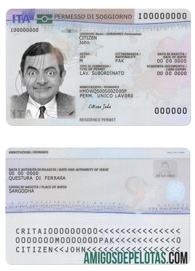 Autorização de residência na Itália nova baixar para verificação